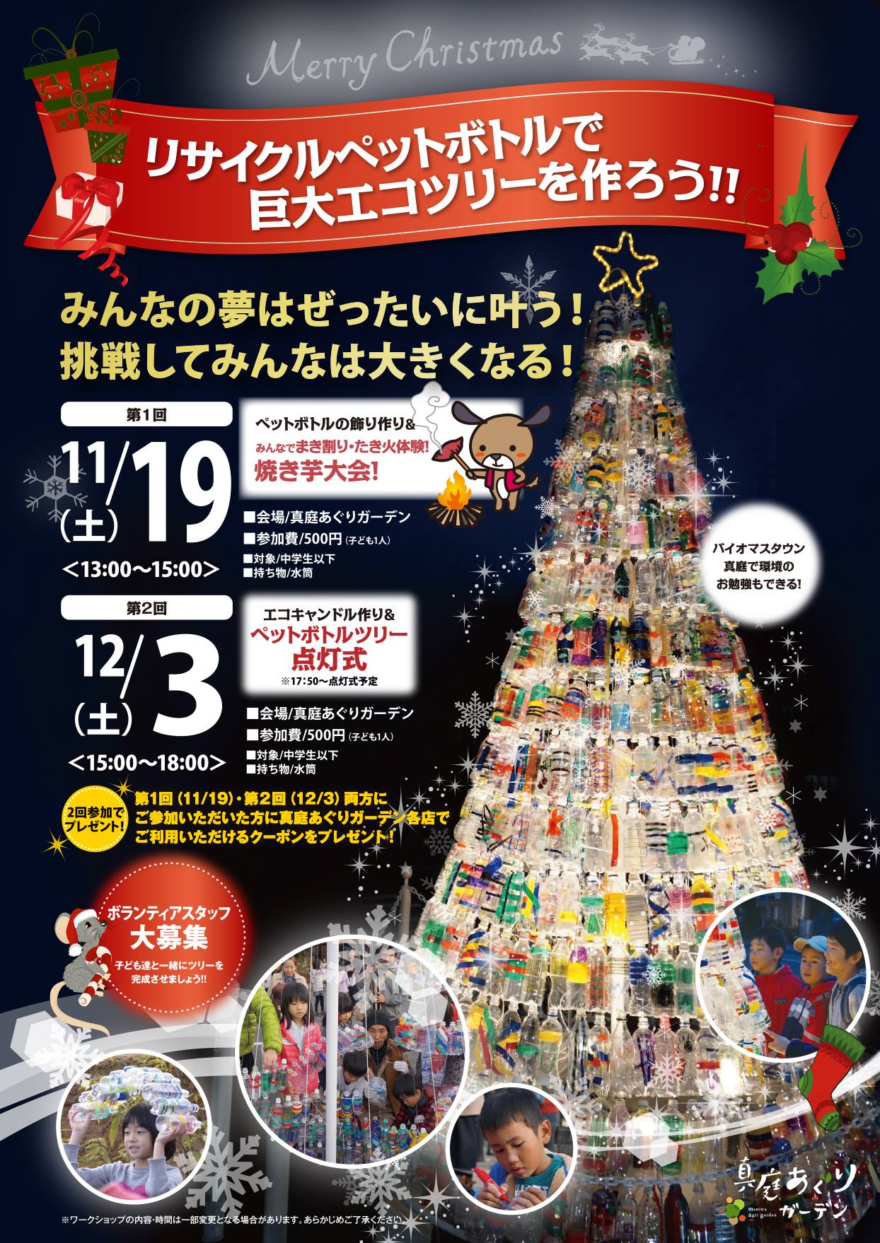 16 11 19 12 3 ペットボトルでクリスマスツリー作り 子どもとおでかけ 岡山イベント情報